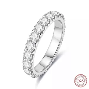 2ct Ring Eternity Diamond Test Pass Round Lab-Created VVS1/D/Excellent US:7.5 - Picture 1 of 3