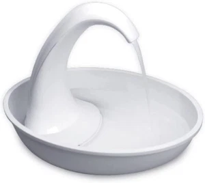 Pioneer Swan Pet Cat Dog Drinking Water Fountain Electric Filter Bowl White
