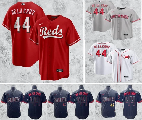Cincinnati Reds #44 Elly De La Cruz Men's Cool Base Stitched Jersey Cover
