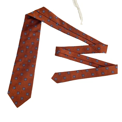 Corbata Brooks Brothers Makers para hombre naranja geométrica seda hecha a mano en EE. UU. Foto 1 de 4