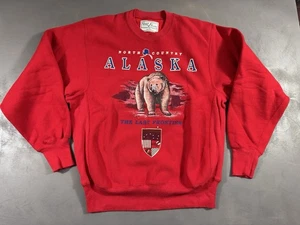 VTG Alaska Last Frontier Grizzly Bear Galt Sand Heavyweight Sweatshirt Large - Picture 1 of 8