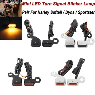 Handlebar Control Indicator LED Turn Signal Mini Light Blinker Lamp For Harley - Image 1 of 4