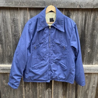 60s 70s Sears & Roebuck Sherpa Forrado Abertura Bolsillo Tareas Chaqueta XL Gorp Mecánico Foto 1 de 4