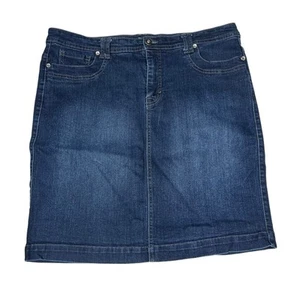 Style & Co Y2K Denim-Midirock mit Strassverzierung Bauchkontrolle knielang - Bild 1 von 6