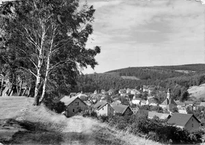 DDR Ansichtskarte Schmiedeberg Ost-Erzgebirge Panorama mit Birken - Bild 1 von 2