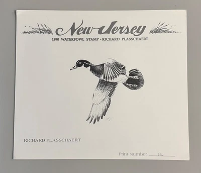1990 New Jersey State Waterfowl Stamps & Print by Richard Plasschaert - Image 1 of 4