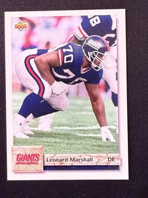 1992 Upper Deck - Leonard Marshall #127 - New York Giants - LSU Tigers - Image 1 of 2