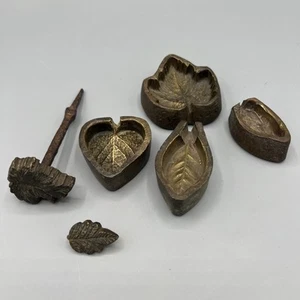 4 Vintage Antique Flower Millinery Bronze or Brass Cast Metal Molds + 2 Extra #6 - Picture 1 of 9