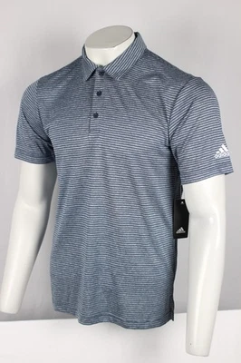 Adidas Men's Golf Polo Feeder Stripe Short Sleeve Crew Navy Blue ADVS20R778 - Image 1 of 4