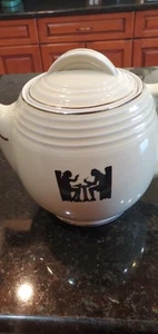 Vintage HALL'S Superior Quality SILHOUETTE Tavern Shape 8 Cup Coffee Pot w Lid - Picture 1 of 21