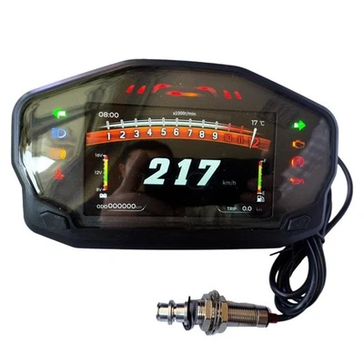 Motorcycle Universal LCD Digital Backlight Tachometer Gauge Odometer Speedometer - Image 1 of 4