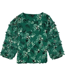 Alfani Womens Bubble Pullover Blouse, Green, Plus Size, 1X - Picture 1 of 1
