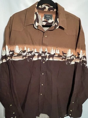 Camisa De Colección Roper Western Pearl Snap Lobos Para Hombres XL 90s Rodeo Vaquero Retro Foto 1 de 4