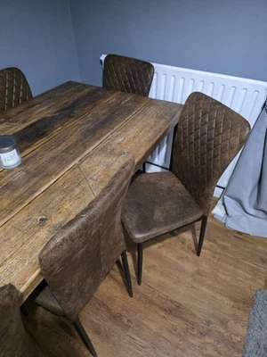 4x Rustic Dining Chairs - Image 1 of 4