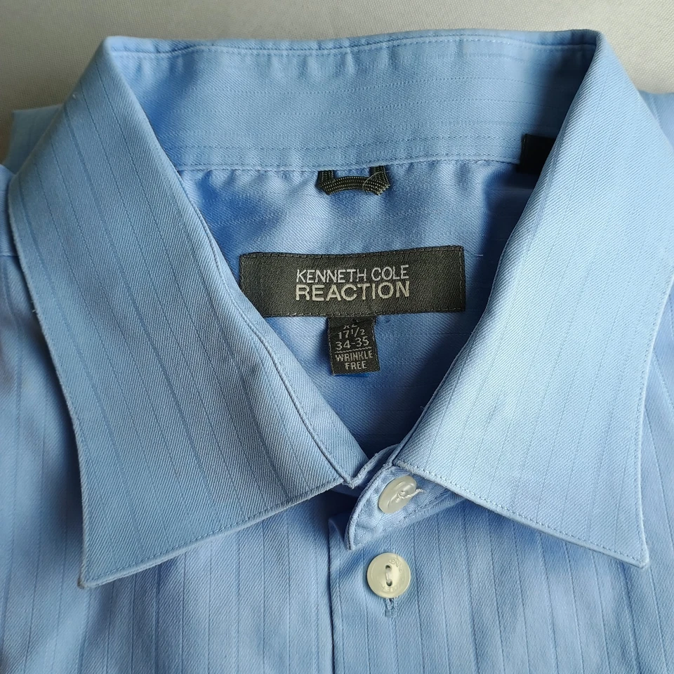 Camisa de vestir Kenneth Cole Reaction sin arrugas para hombre XL 17,5/34-35 azul Foto 1 de 4
