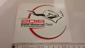 Alter Aufkleber BMW Motorrad Days 2016 Garmisch-Partenkirchen - Bild 1 von 1
