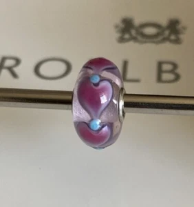 Trollbeads Extremely Rare Pink Heart Bead - Picture 1 of 7