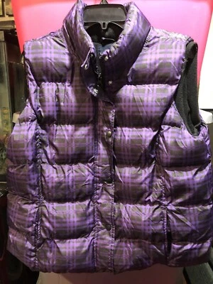 Chaleco acolchado forrado de lana púrpura y negro Faded Glory para mujer talla XL Foto 1 de 4