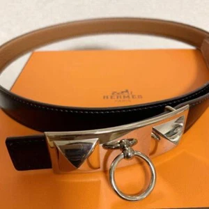 HERMES Coryedosian Belt Size 80 Engraved M Unused Item Comes with Exclusive Box - Picture 1 of 5