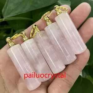 5 Stck. Natur Rose Kristall Parfüm Flasche Quarz Kristall Anhänger Heilung Edelstein - Bild 1 von 12