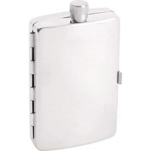 Cigarette Holder Case 2.5 oz Flask Stainless Steel Travel Carry Maxam - Bild 1 von 2