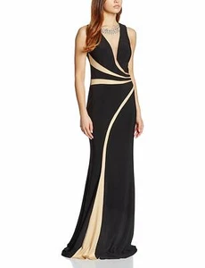 BNWT Womens Forever Unique Sephora Mesh Maxi Dress Embellished Black 6 RRP £329 - Picture 1 of 2