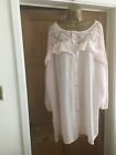 Ladies Made In Italy Long Soft Pink Oversize Blouse With Lace Detail Size 22-28