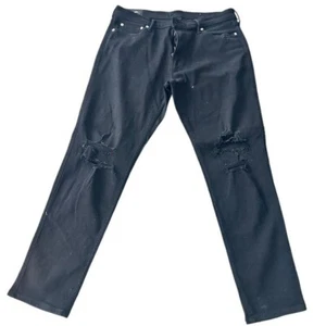 Vintage Abercrombie Black distressed ripped straight leg Denim Jeans #grunge - Bild 1 von 5