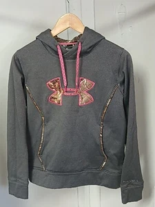 Under Armour UA Storm Camouflage Jacket Women's Size Sm/P Fleece Pink Logo - Picture 1 of 10