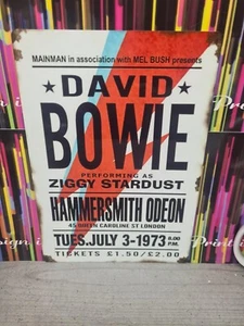 DAVID BOWIE 198mmx283mm INSEGNA IN METALLO/UOMO GROTTA/GARAGE/CAPANNONE. - Foto 1 di 1