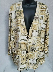 Silkable Womens Blazer Jacket Coat Size L Large Multicolor Floral Silk - Picture 1 of 4