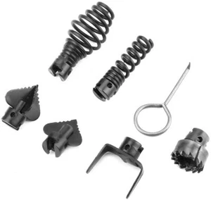 7-Piece Cutter Set Drain Cleaner Plumbing Snake Tool Cable Auger Clog Sewer Pipe - Picture 1 of 5