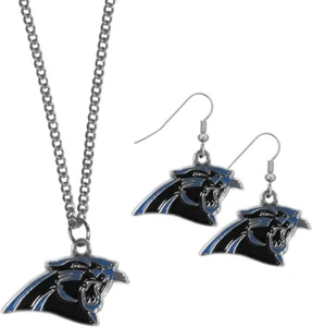 Carolina Panthers Dangle Earrings & Necklace Set - Picture 1 of 1