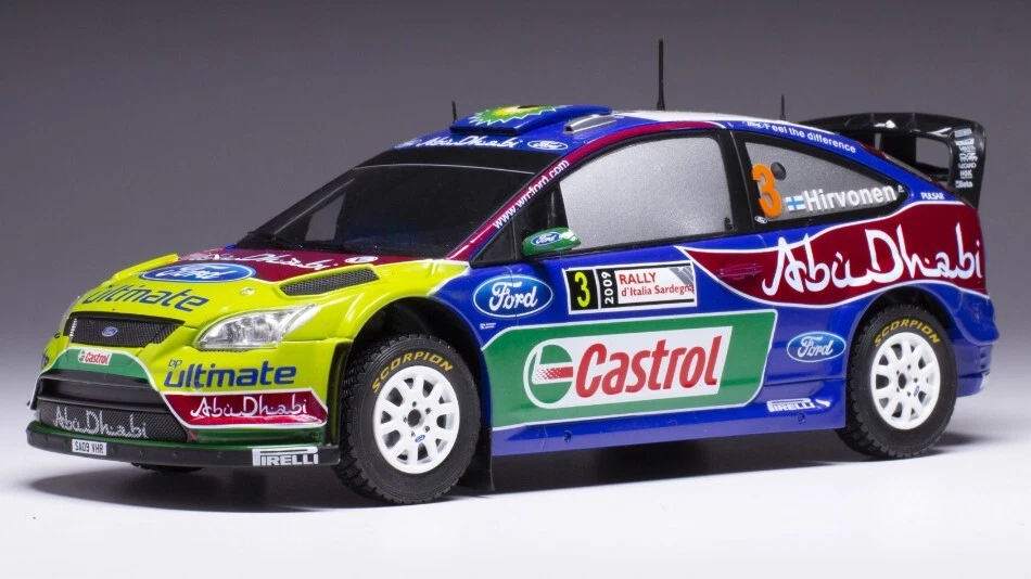 FORD FOCUS RS WRC N.3 RALLY SARDINIEN 2009 HIRVONEN/LEHTINEN 1 24 Ixo Model Auto