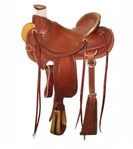 Leder Westernsattel für Reitgerät Wade Baumsättel mit Cinch - Bild 1 von 1