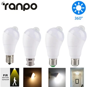 PIR Infrared LED Motion Sensor Light Bulb 7W 9W E17 B22 E26 E27 Smart Detector R - Picture 1 of 12