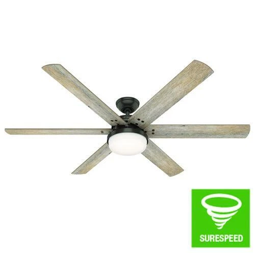 64" Noble Bronze 6 Barnwood Blade Ultra Powerful Indoor Dimmable LED Ceiling Fan - Image 1 of 4