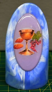 Cone Shaped Communion Plaque, 75mm High, 45mm Diameter, Blue - Imagen 1 de 3