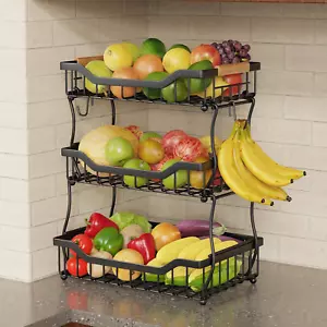 3-stufiger Obstkorb Countertop Obstbaum Metall Küche Lagerung.. - Bild 1 von 12