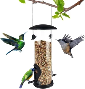 Metal Bird Feeder, Tube Bird Feeders for Outdoors Hanging, Heavy Duty Chew-Proof - Picture 1 of 12