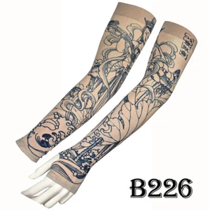 Cool Unisex Temporary Fake Slip Tattoo Arm Sleeves Half-Finger UV Cover Sunproof - Picture 1 of 9
