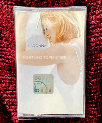MADONNA SEALED SOMETHING TO REMEMBER CASSETTE TAPE PROMO HOLOGRAM STICKER WB BOX - Image 1 of 4