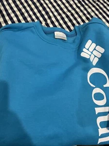 Columbia Men's Vertical Logo Trek Crew Sweatshirt Blue White Size L - Picture 1 of 12