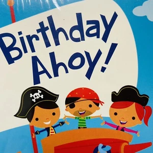 Birthday Ahoy Pirate Party Invitations 1 Pack Of 8 Cards w/ Envelopes - Picture 1 of 4