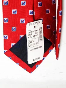 Jos A Bank Exec Men's 100% Silk Necktie Geometric Red Tie NWT $79.50 - Picture 1 of 8
