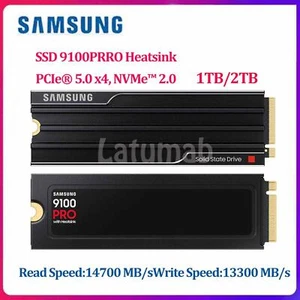 Samsung SSD 9100 PRO with Heatsink PCIe 5.0 NVMe 1TB 2TB Solid State Drive Disk - Afbeelding 1 van 11