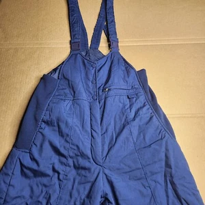 Ski Lion Large Blue Ski Bib Snow Pants Overalls Insulated Adjustable Vintage - Picture 1 of 15