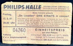 DIRE STRAITS 1981 CONCERT TICKET STUB DUSSELDORF-OBERBILK - Picture 1 of 1