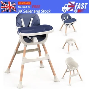 Baby High Chair High Chairs for Babies Toddlers Convertible 4-in-1 Highchairs - Picture 1 of 24