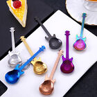 7pcs 7 Colors Reusable Stainless Steel Stirring Guitar Coffee Spoon Bar Birthday
